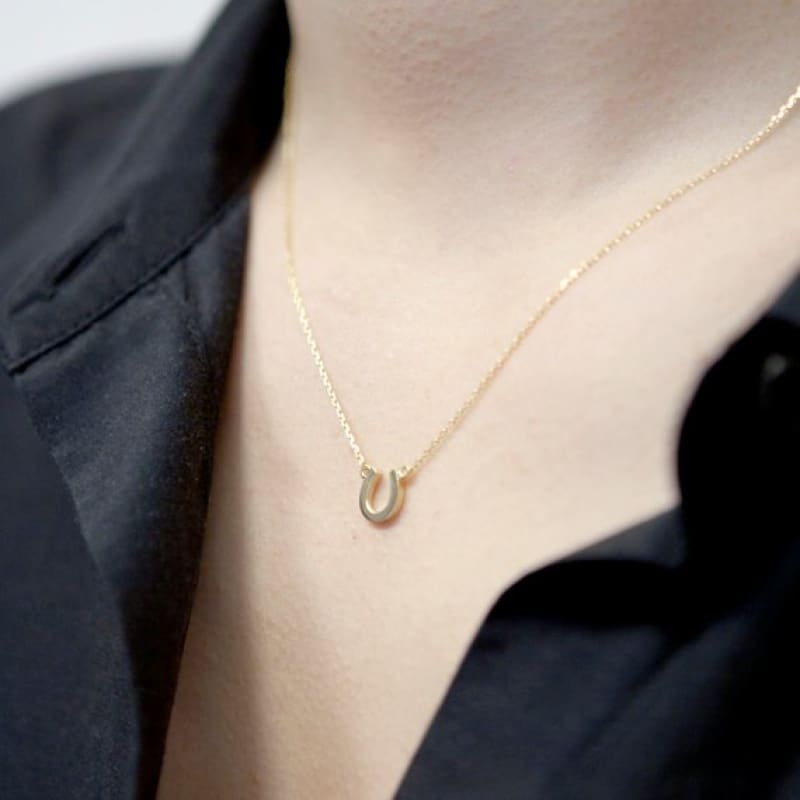 Lucky horseshoe necklace gold - Dream Horse