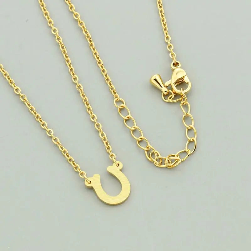 upside down horseshoe necklace gold- Dream Horse
