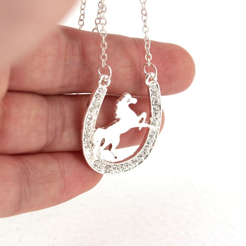 Horseshoe necklace white gold - Dream Horse