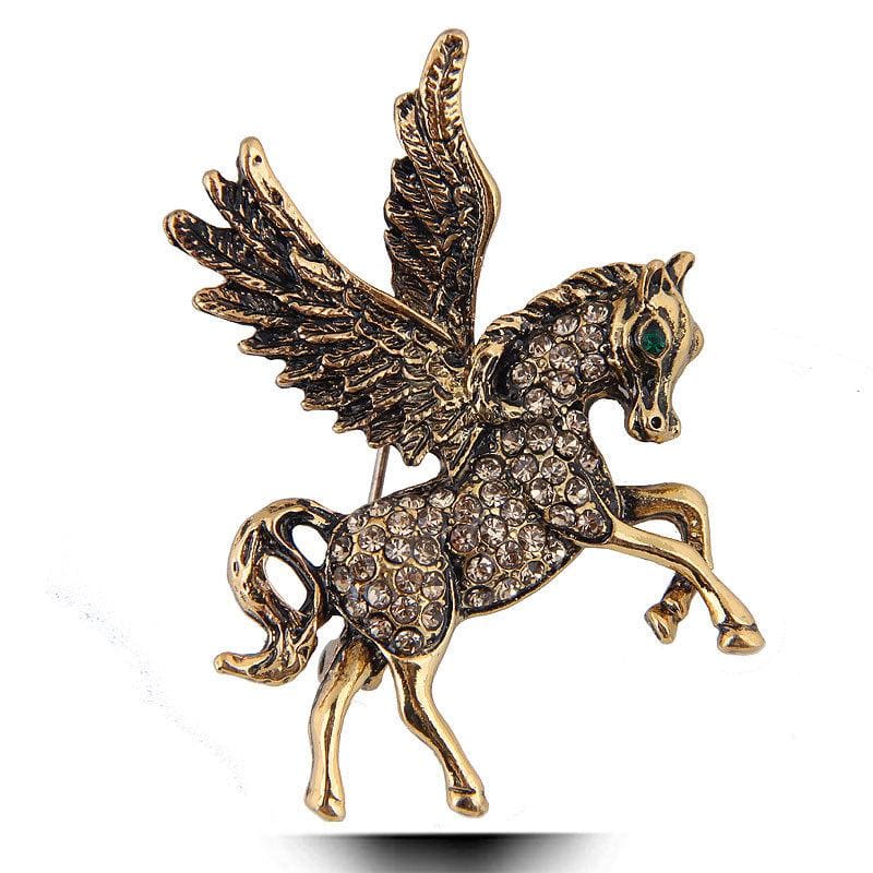 Lady’s horse brooch in shiny metal - Dream Horse