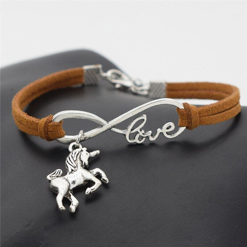 Leather horse bracelet (charms) - Dream Horse