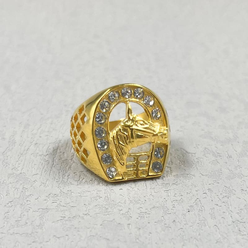 Men’s 14k gold horseshoe rings - Dream Horse