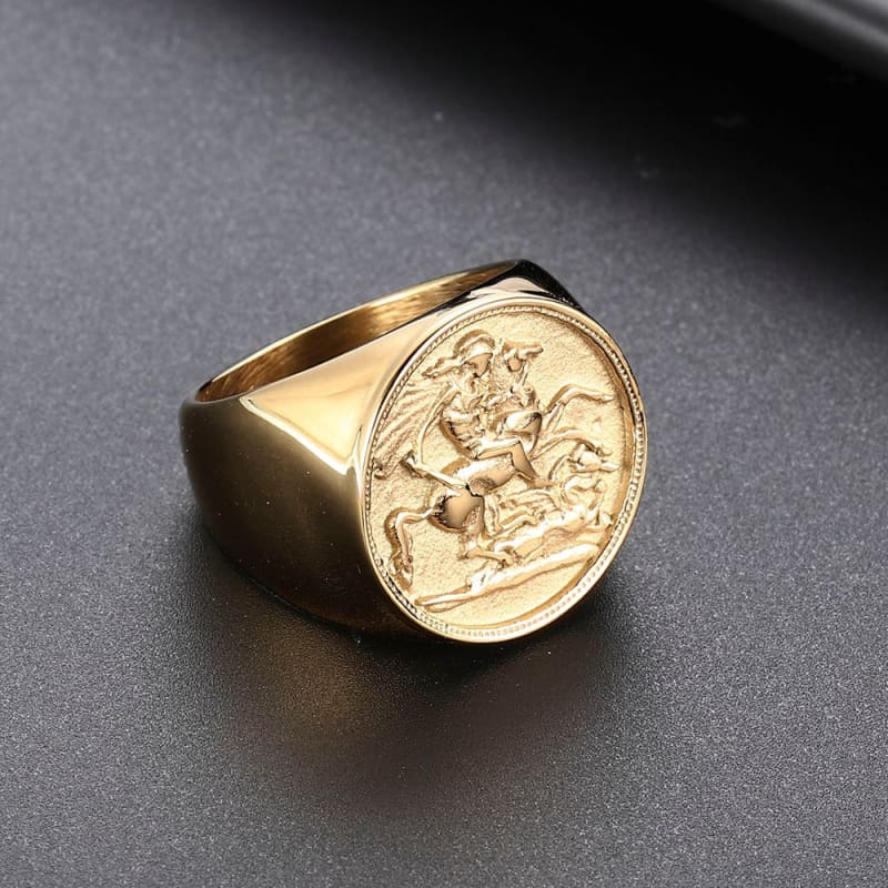 Men’s gold horseshoe ring - Dream Horse