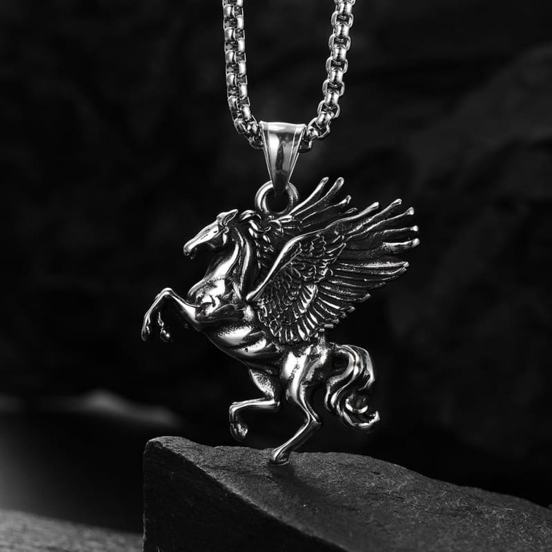 Necklace Pegasus in stainless steel - Dream Horse