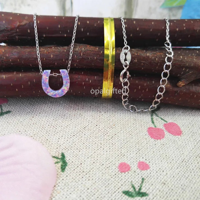 Opal horseshoe necklace Dream Horse