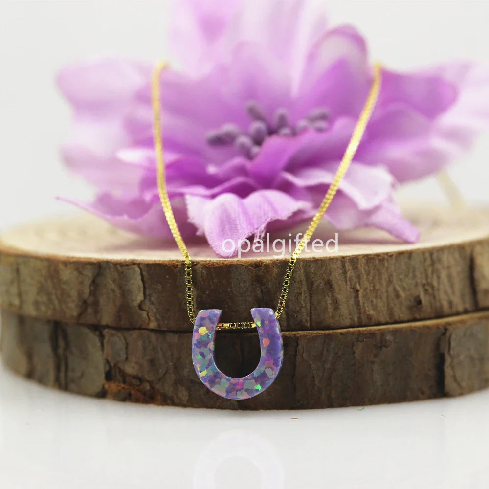 Opal horseshoe necklace Dream Horse