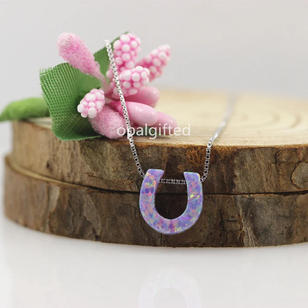 Opal horseshoe necklace Dream Horse