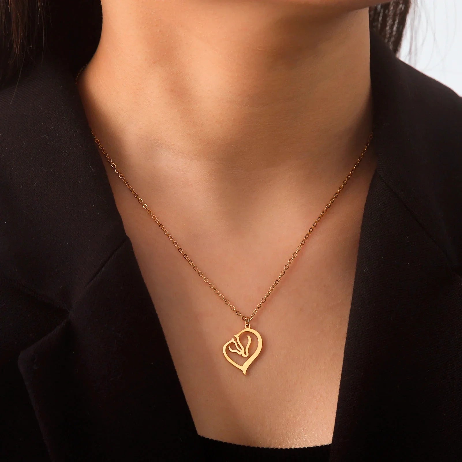 Rose gold horse necklace Dream Horse