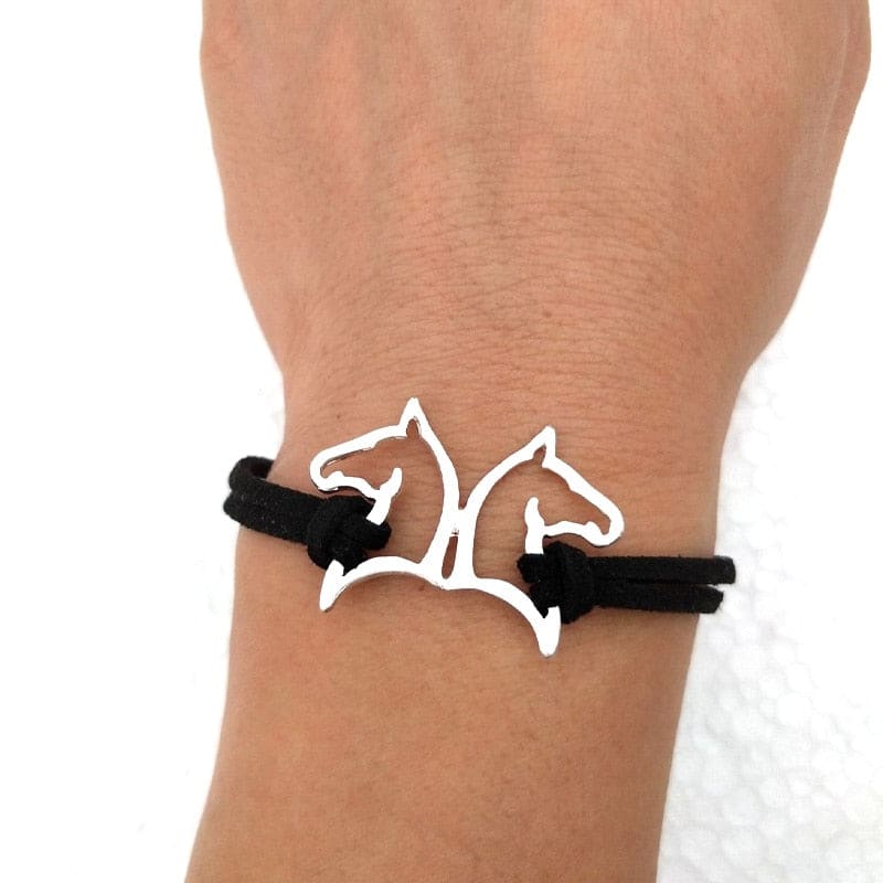Silver horse bracelet (couple of horses) - Dream Horse