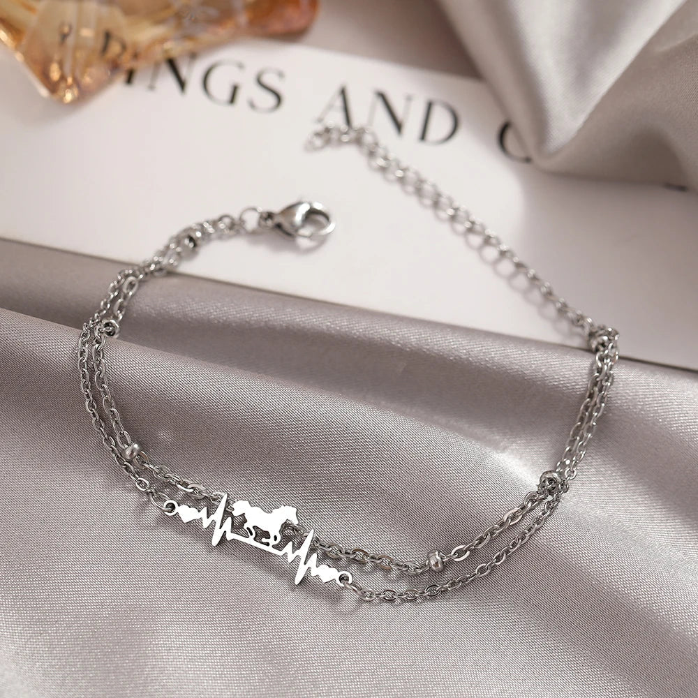 Silver horse charm bracelet Dream Horse