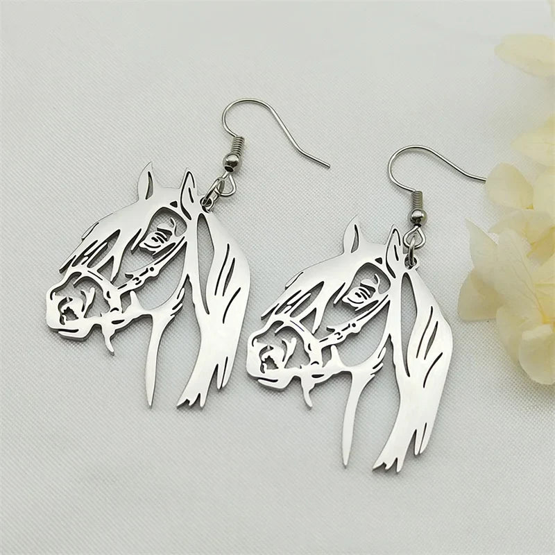 Silver horse head earrings Dream Horse