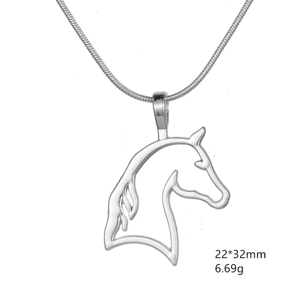 Silver horse head necklace Dream Horse