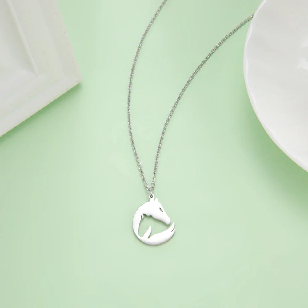 Silver horse head pendant Dream Horse