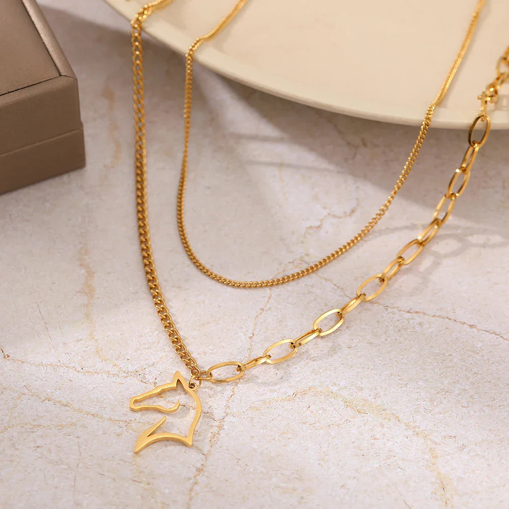 Solid gold horse pendant Dream Horse
