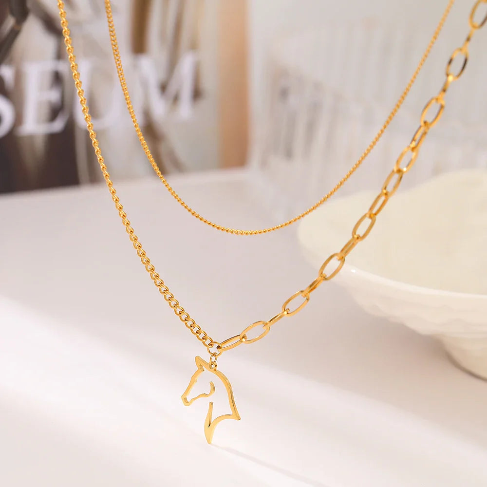 Solid gold horse pendant Dream Horse