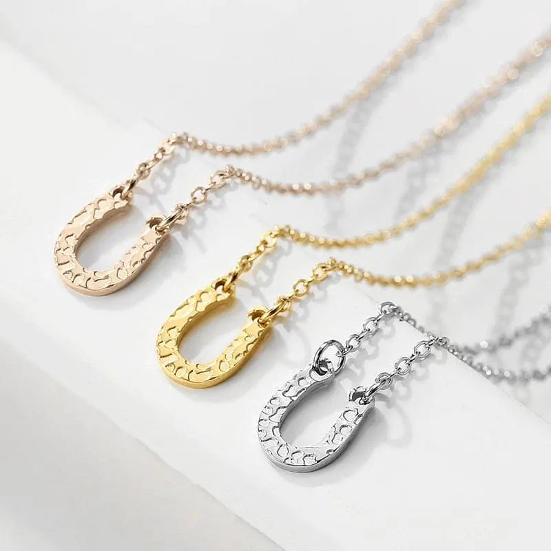 Stainless steel horse shoe necklace (Women) - Dream Horse
