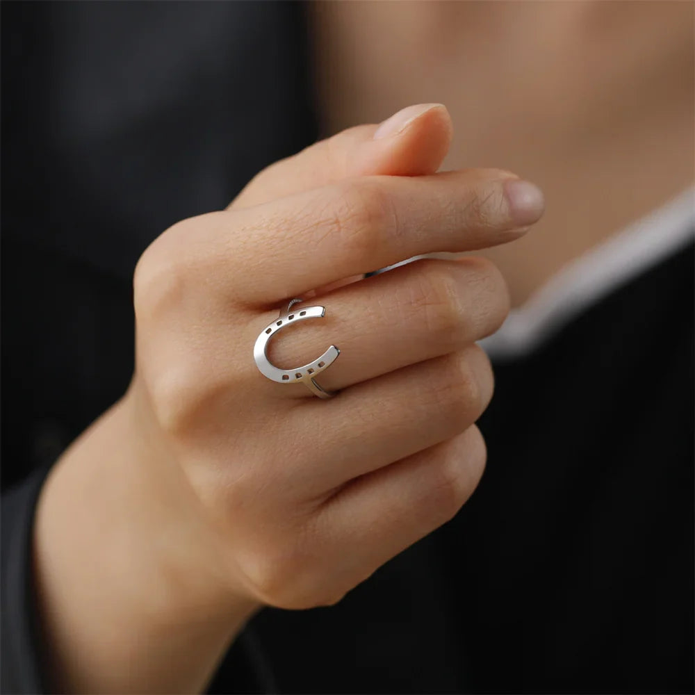 Sterling horseshoe ring Dream Horse