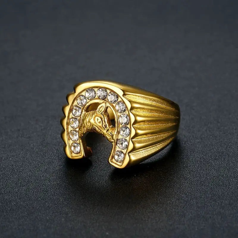 Women’s gold horseshoe ring - Dream Horse